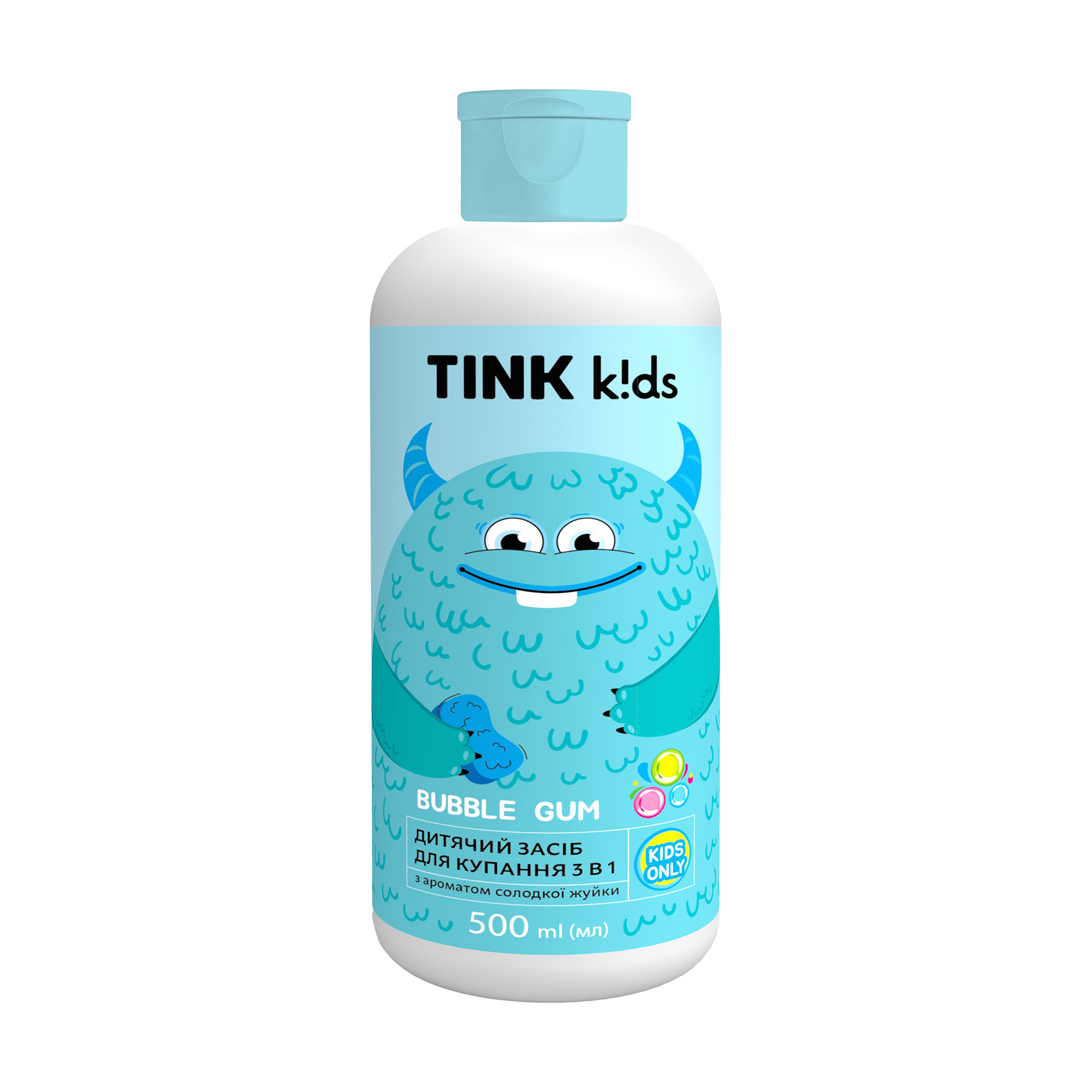 Дитячий засіб для купання 3 в 1 Tink Kids Bubble Gum, 500 мл