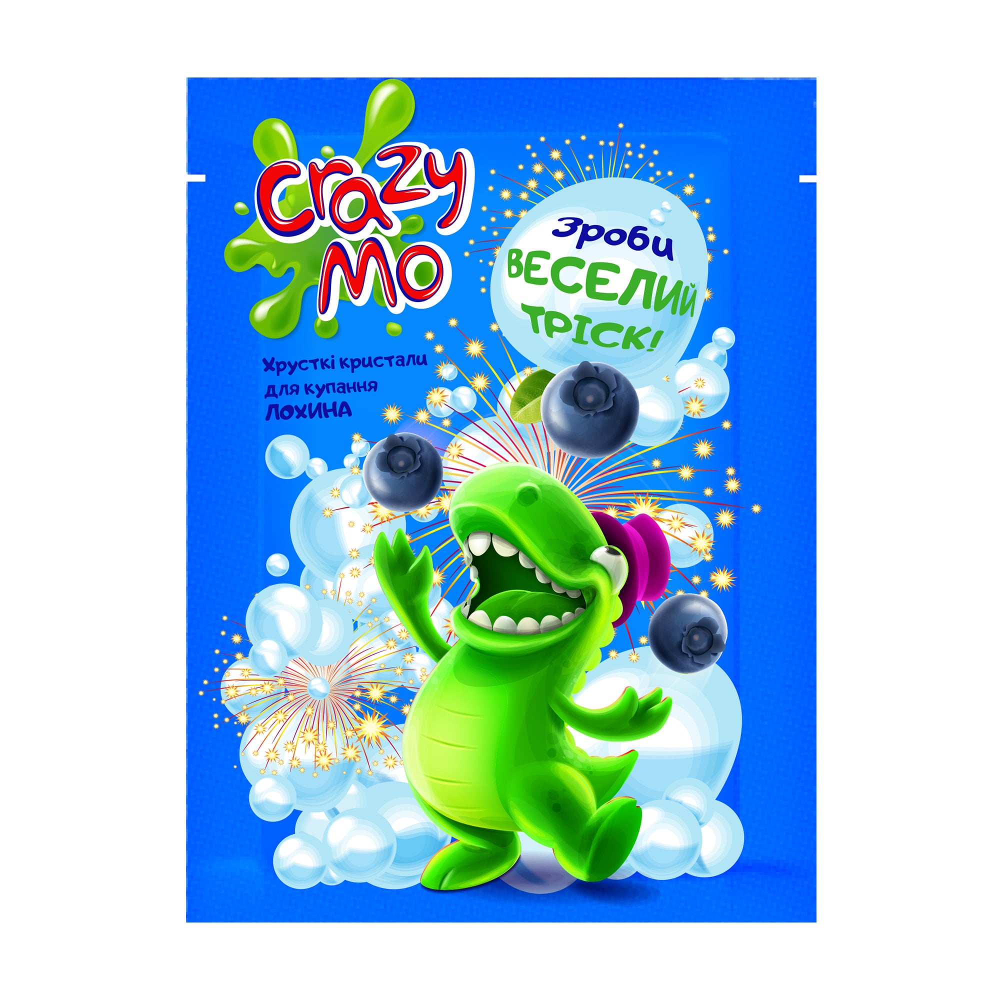 Хрусткі кристали для купання Crazy Mo з ароматом ожини, 30 г